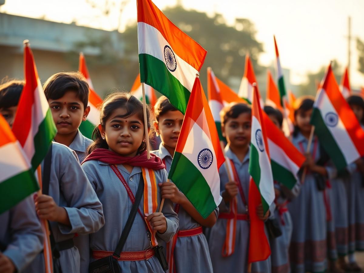 Republic Day celebrations on the school ground