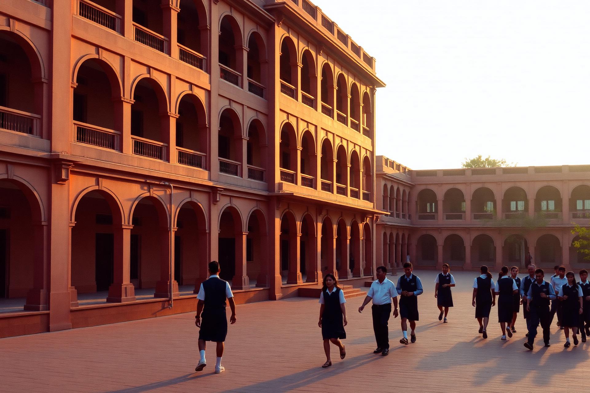 St. Francis School campus at golden hour